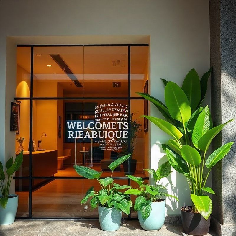 Welcoming boutique real estate office reception on Av. Beira Mar in Fortaleza